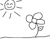 Dibujo de Sol y flor 2 para colorear