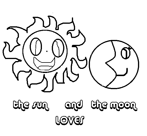 Dibujo de Sol y luna para Colorear
