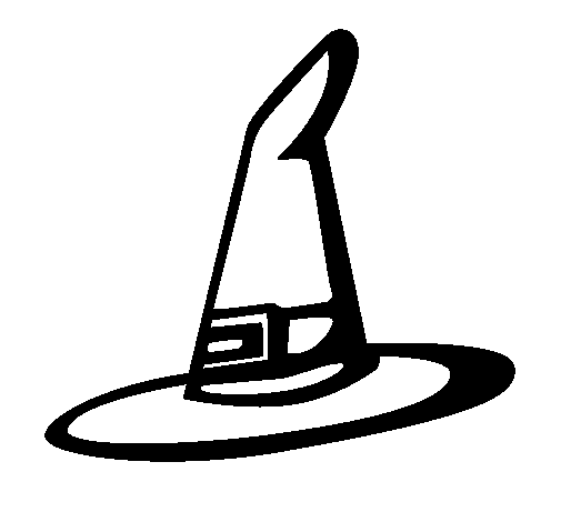 Dibujo de Sombrero de bruja para Colorear 