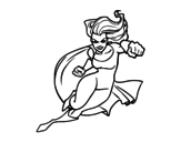 Dibujo de Super girl al ataque para colorear