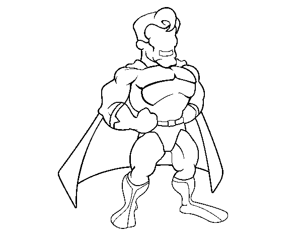 Dibujo de Superhéroe musculado para Colorear