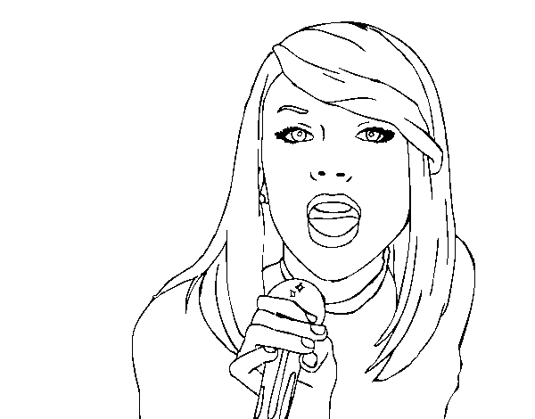 Dibujo de Taylor Swift cantando para Colorear