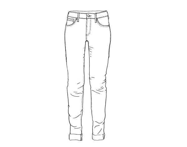 Рисовать широкие джинсы