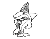 Dibujo de Tiburón surfero para colorear