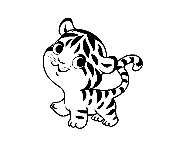 Dibujo de Tigre bebé para Colorear