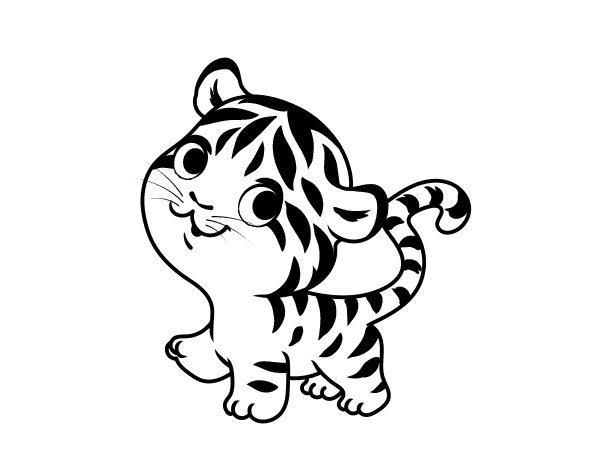Dibujo de Tigre bebé para Colorear 