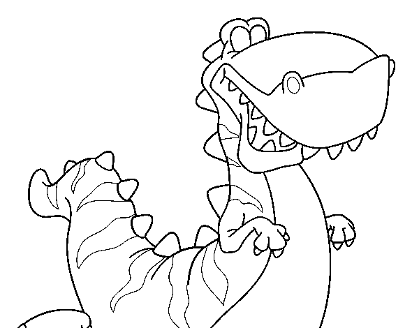 Dibujo de Tiranosaurio feliz para Colorear