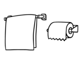 Dibujo de Toallero y papel higiénico para colorear