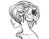 Dibujo de Tocado  de novia con flor  para colorear