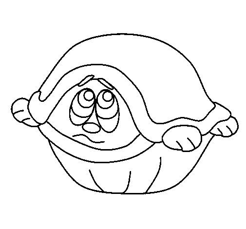 Dibujo de Tortuga asustada para Colorear
