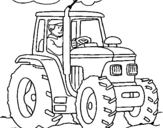 Dibujo de Tractor en funcionamiento para colorear