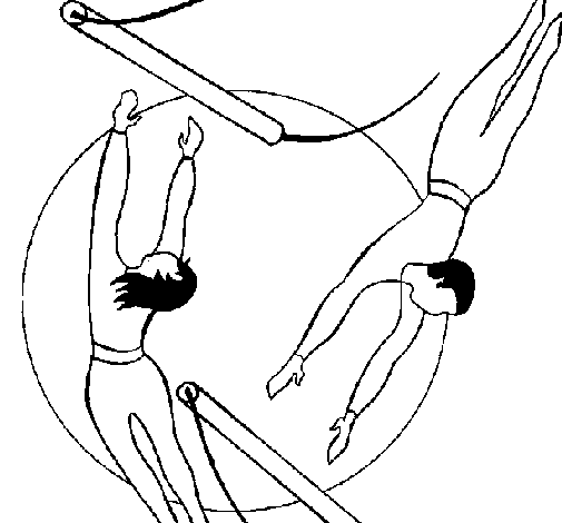 Dibujo de Trapecistas saltando para Colorear
