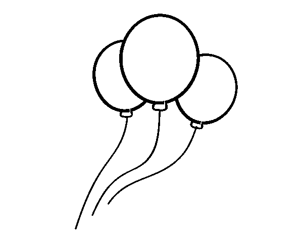 Dibujo de Tres globos para Colorear