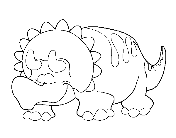 Dibujo de Triceratop bebé para Colorear