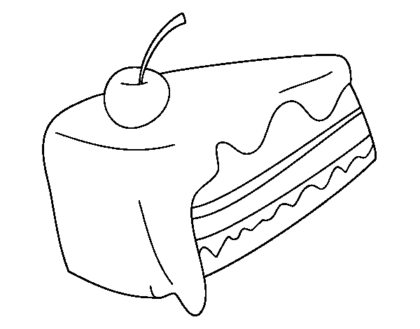 Dibujo de Trozo de pastel para Colorear