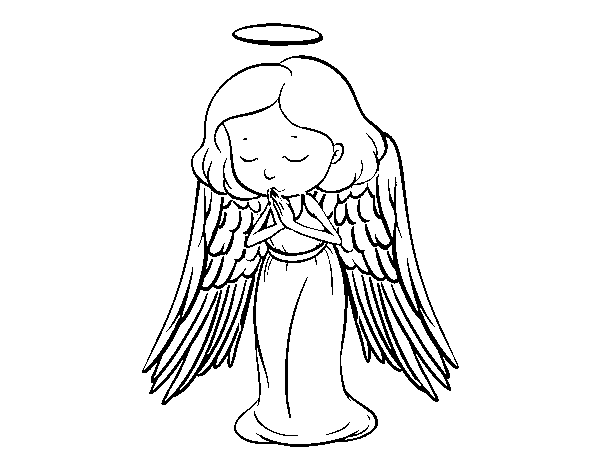 Dibujo de Un ángel orando para Colorear