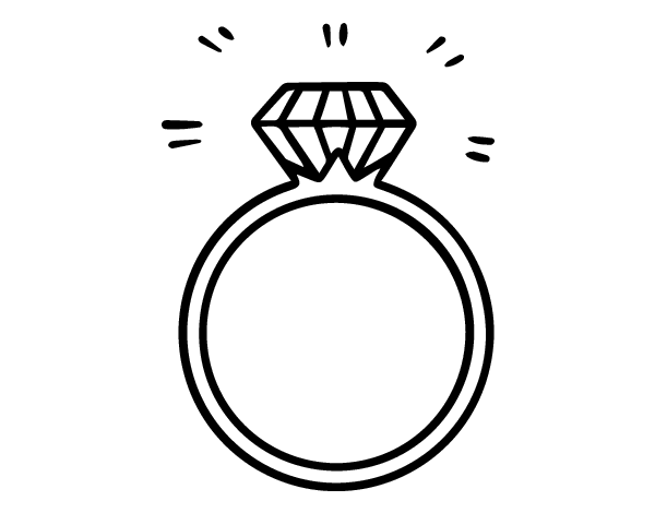 Dibujo de Un anillo de compromiso para Colorear 