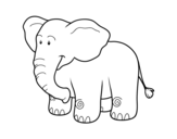 Dibujo de Un elefante africano