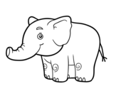 Dibujo de Un elefantito para colorear