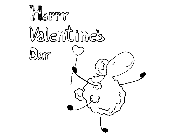 Dibujo de Un feliz San Valentín para Colorear