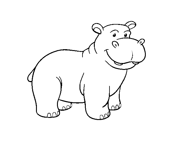 Dibujo de Un hipopótamo africano para Colorear