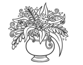 Dibujo de Un jarrón con flores para colorear