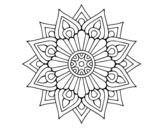 Dibujo de Un mandala destello floral para colorear