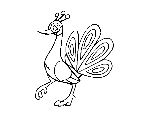 Dibujo de Un pavo real para Colorear