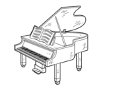 Dibujo de Un piano de cola abierto para colorear
