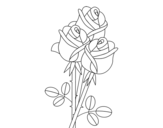 Dibujo de Un ramo de rosas para colorear