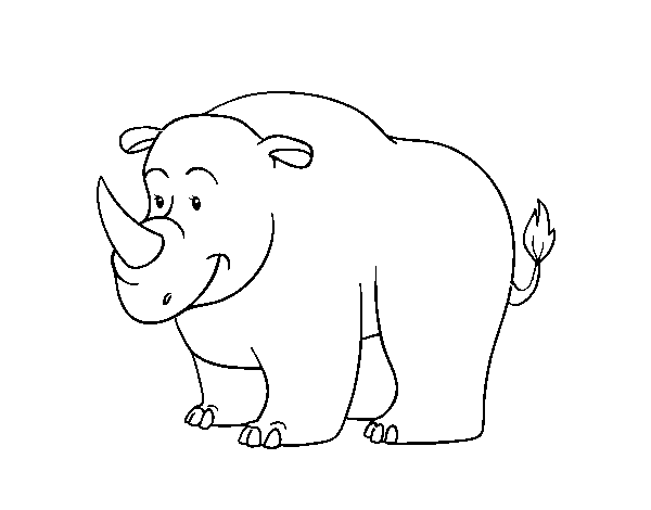 Dibujo de Un rinoceronte para Colorear