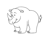 Dibujo de Un rinoceronte para colorear