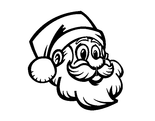 Dibujo de Un Rostro de Papá Noel para Colorear