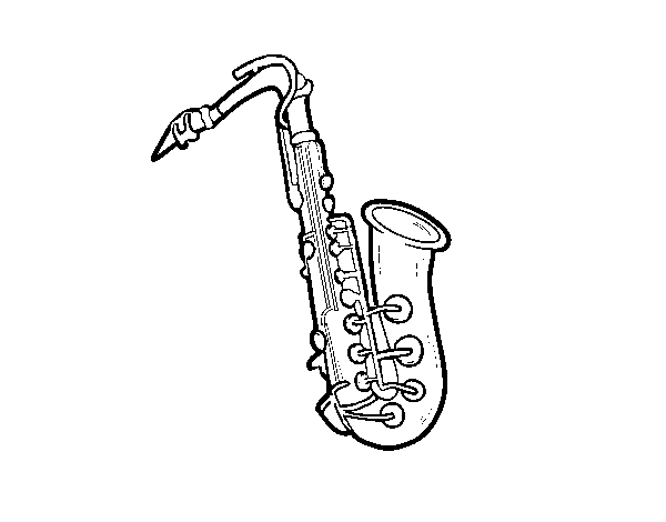 Dibujo de Un saxofón tenor para Colorear
