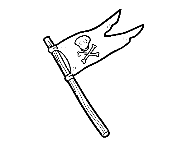 Dibujo de Una bandera pirata para Colorear
