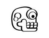 Dibujo de Una calavera azteca para colorear