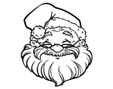 Dibujo de Una cara de Papá Noel para colorear