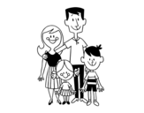 Dibujo de Una familia feliz para colorear