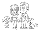 Dibujo de Una familia unida para colorear