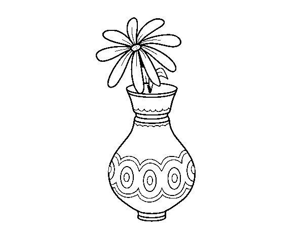 simbólico peine vocal Dibujo de Una flor en un jarrón para Colorear - Dibujos.net