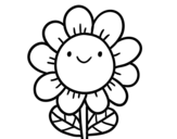 Dibujo de Una flor sonriente para colorear