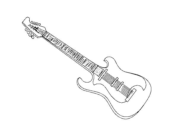 Dibujo de Una guitarra eléctrica para Colorear 