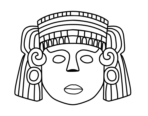 Dibujo de Una máscara mexicana para Colorear 