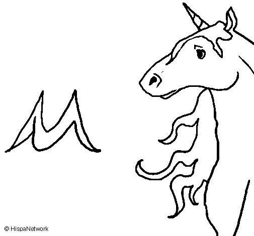 Dibujo de Unicornio 2 para Colorear