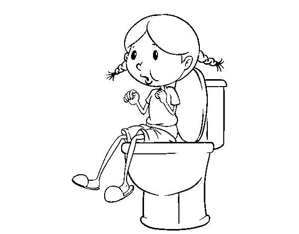 Dibujo de Usar el baño para Colorear