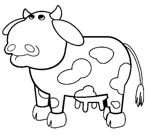 Dibujo de Vaca pensativa para Colorear