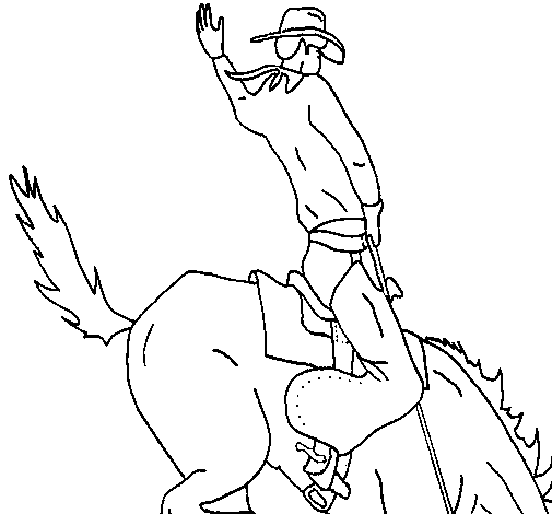 Dibujo de Vaquero en caballo para Colorear