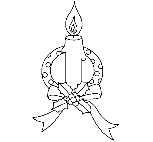 Dibujo de Vela de navidad III para Colorear