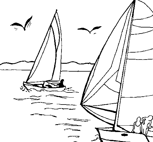 Dibujo de Velas en alta mar para Colorear