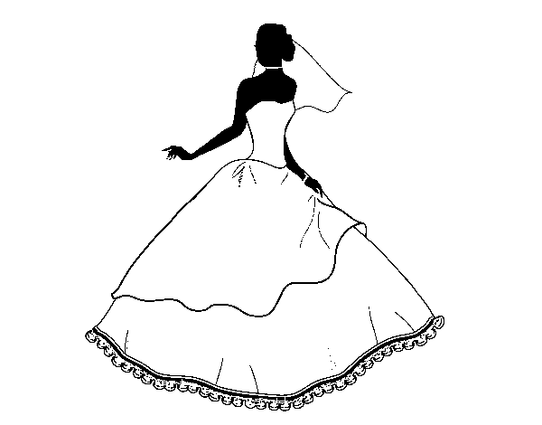 Dibujo de Vestido de boda para Colorear